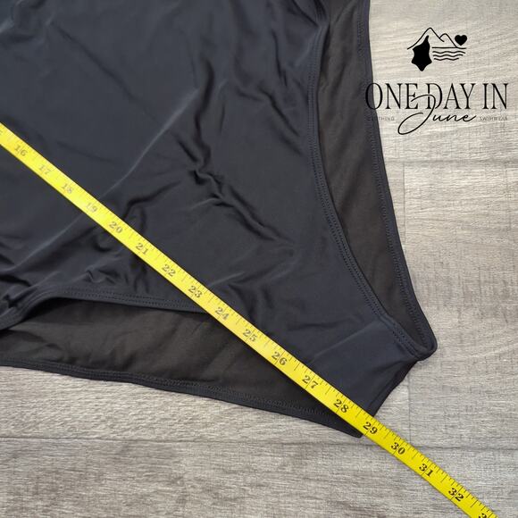 Zaful Cross Front Mesh One Piece Swimsuit Size XL - Picture 4 of 5